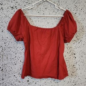 JustFab red off the shoulder top, size xl